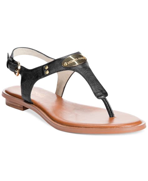 michael kors plate sandal black|Michael Kors flat thong sandals.